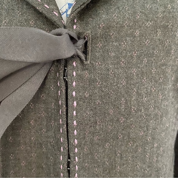 Rebecca Taylor Brown Blazer Tie Front Y2K - Picture 9 of 13